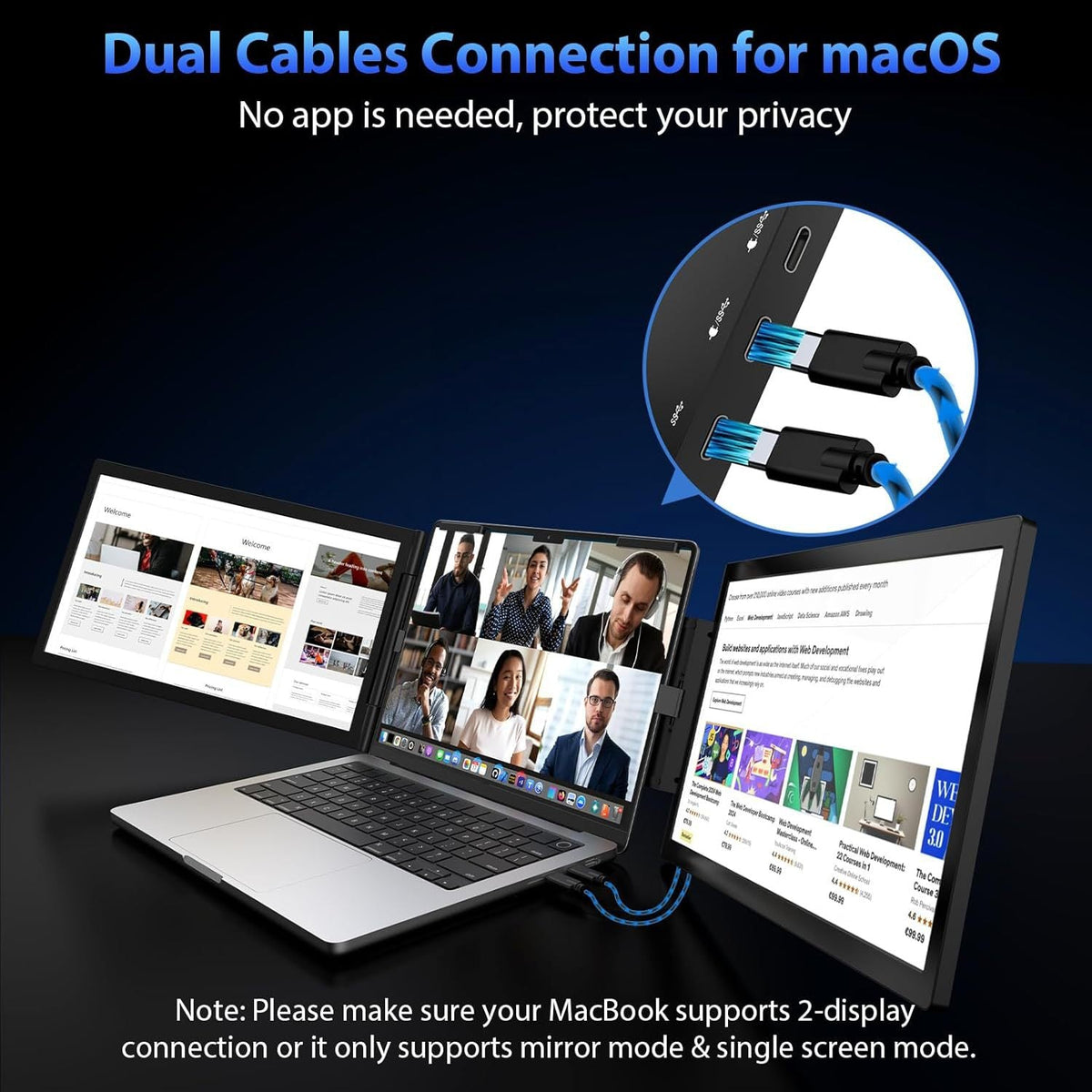 14-inch Dual-Screen Portable Monitor Laptop Expansion Screen
