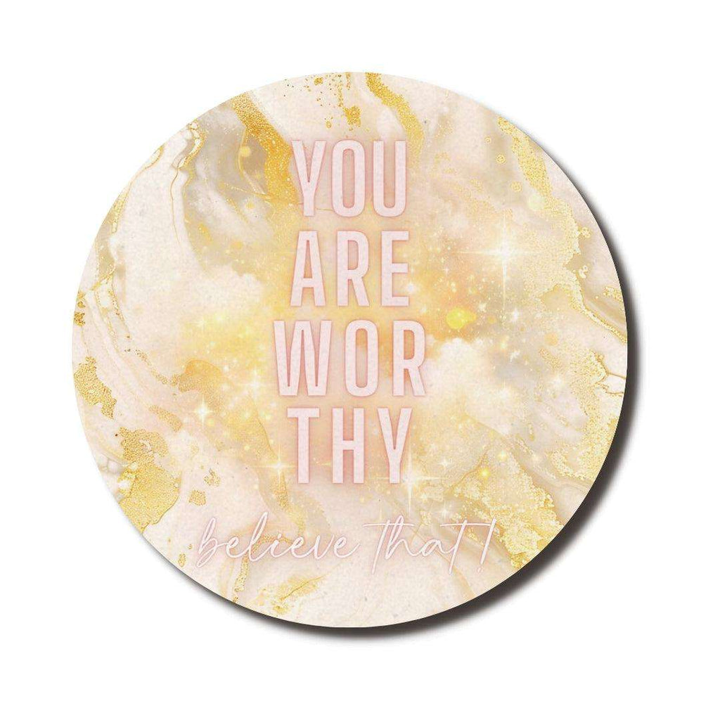 You Are Worthy Circle Mouse Pad
