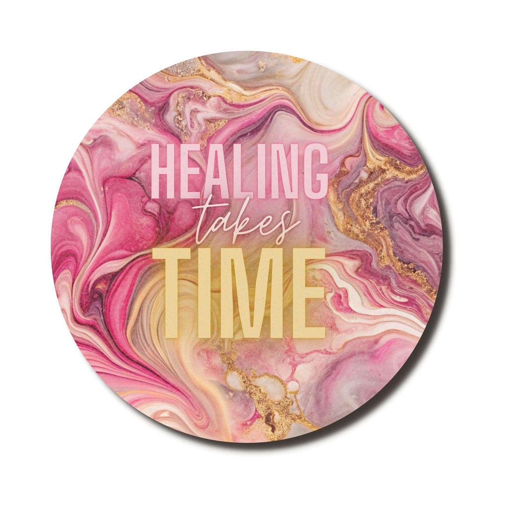 Healing Takes Time Circle Mouse Pad