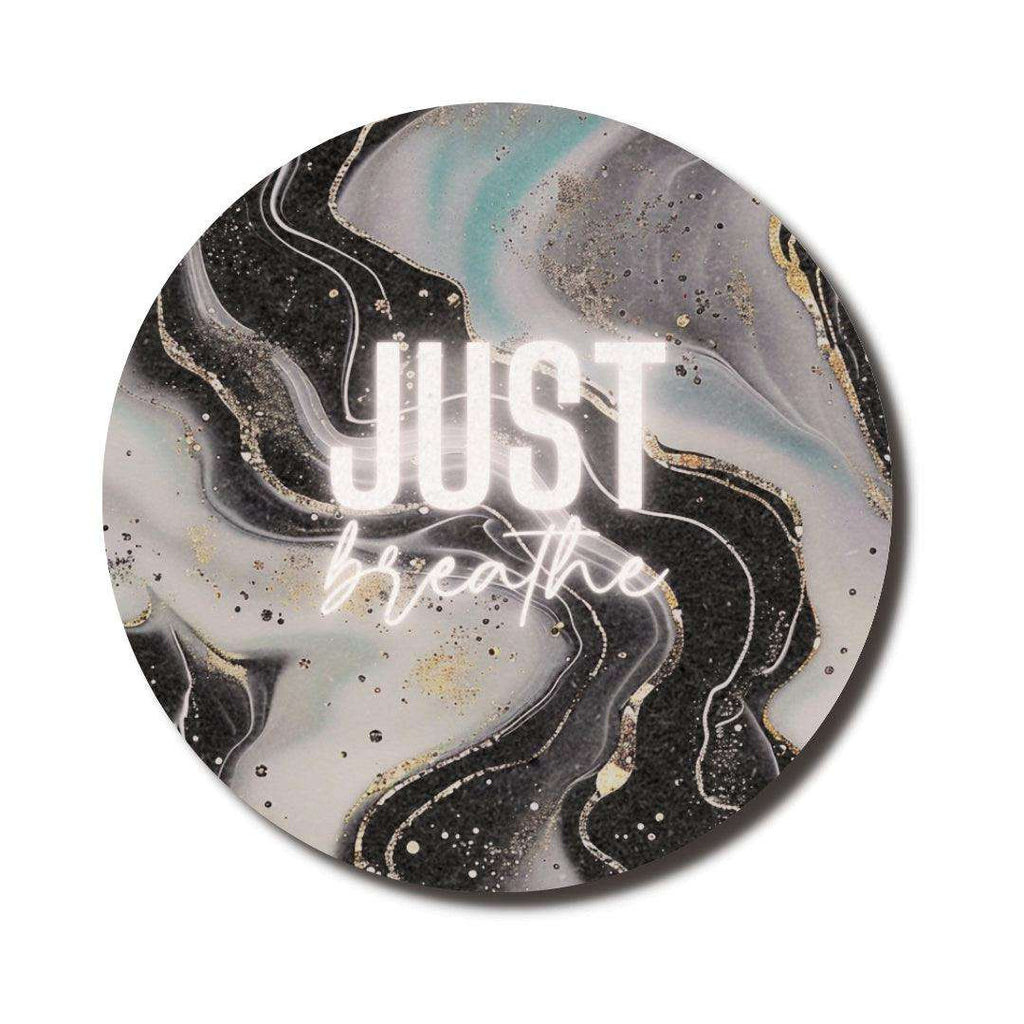 Just Breathe Circle Mouse Pad