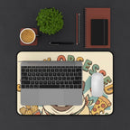 Snack Obsessed Pug Desk Mat — Cute Food Lover Mouse Pad