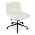 Height-adjustable Armless Desk Chair with Wheels for Home Office Make Up