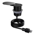 Open Box Link2Home 1-Power-Outlet Space Saver Grommet Socket USB A/C Port 3.1 Amp Splash Resistant in Stainless-Steel, Overload Protection