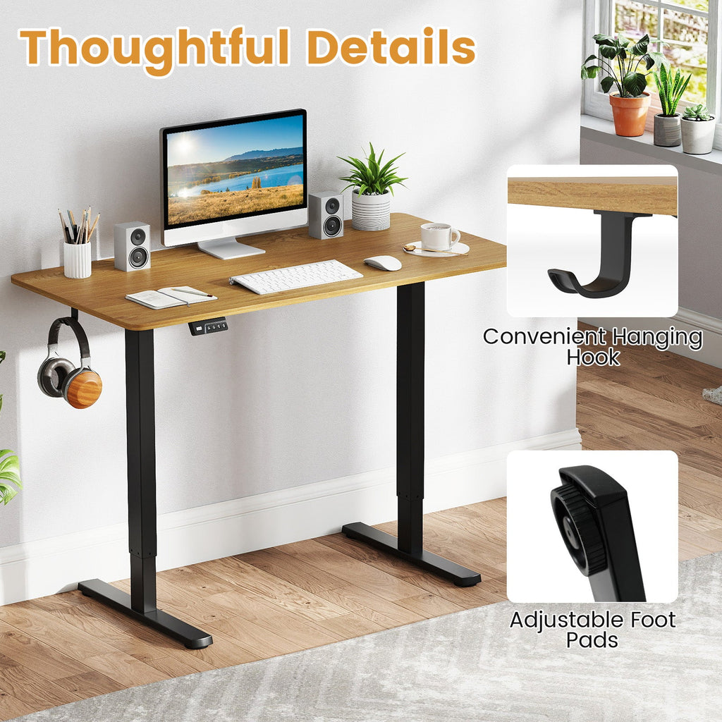 Electric standing desk frame by DirectDeals with adjustable height and LED display, designed for computer desks.