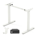 Electric standing desk frame by DirectDeals with height adjustment and LED display, designed for ergonomic computer work.