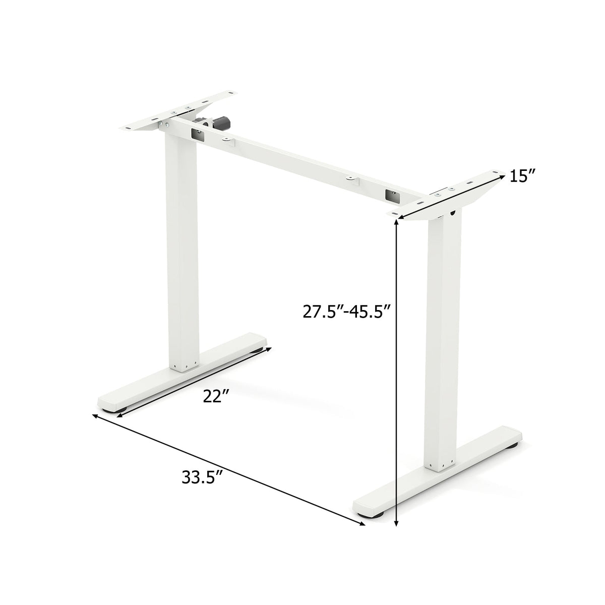 Electric standing desk frame from DirectDeals with height adjustment and LED display, designed for adjustable computer desks.