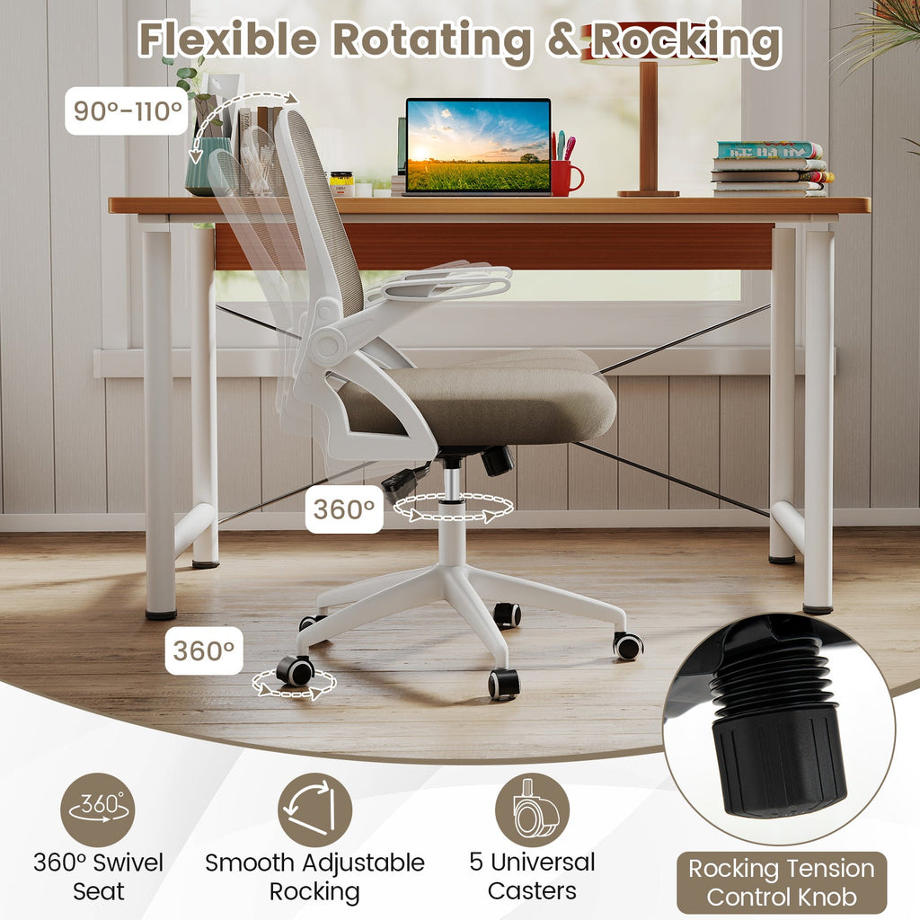 Ergonomic Computer Desk Chair with Lumbar Support and Flip-up Arms