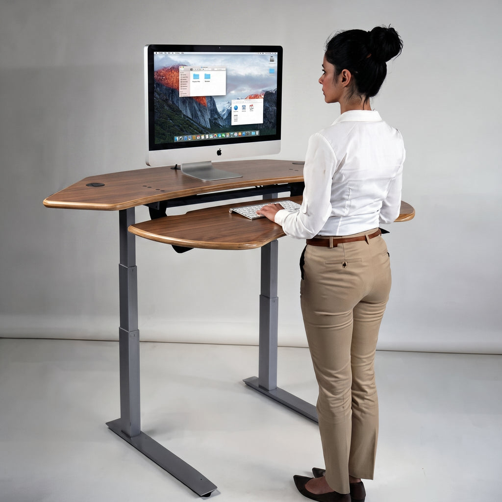 FLEXO Corner - Dual Surface 2 Leg Sit-Stand Workstation: 62x46