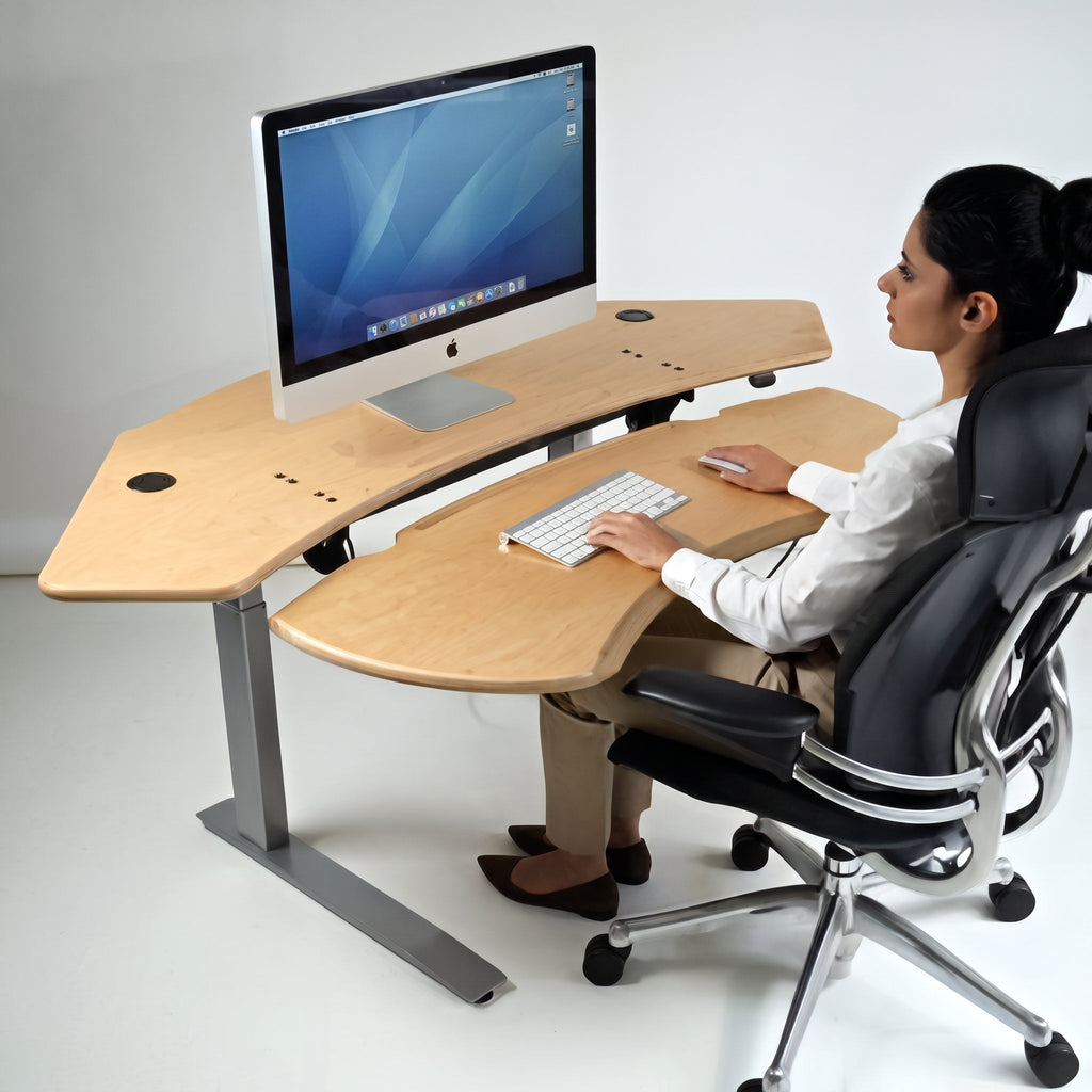 FLEXO Corner - Dual Surface 2 Leg Sit-Stand Workstation: 62x46