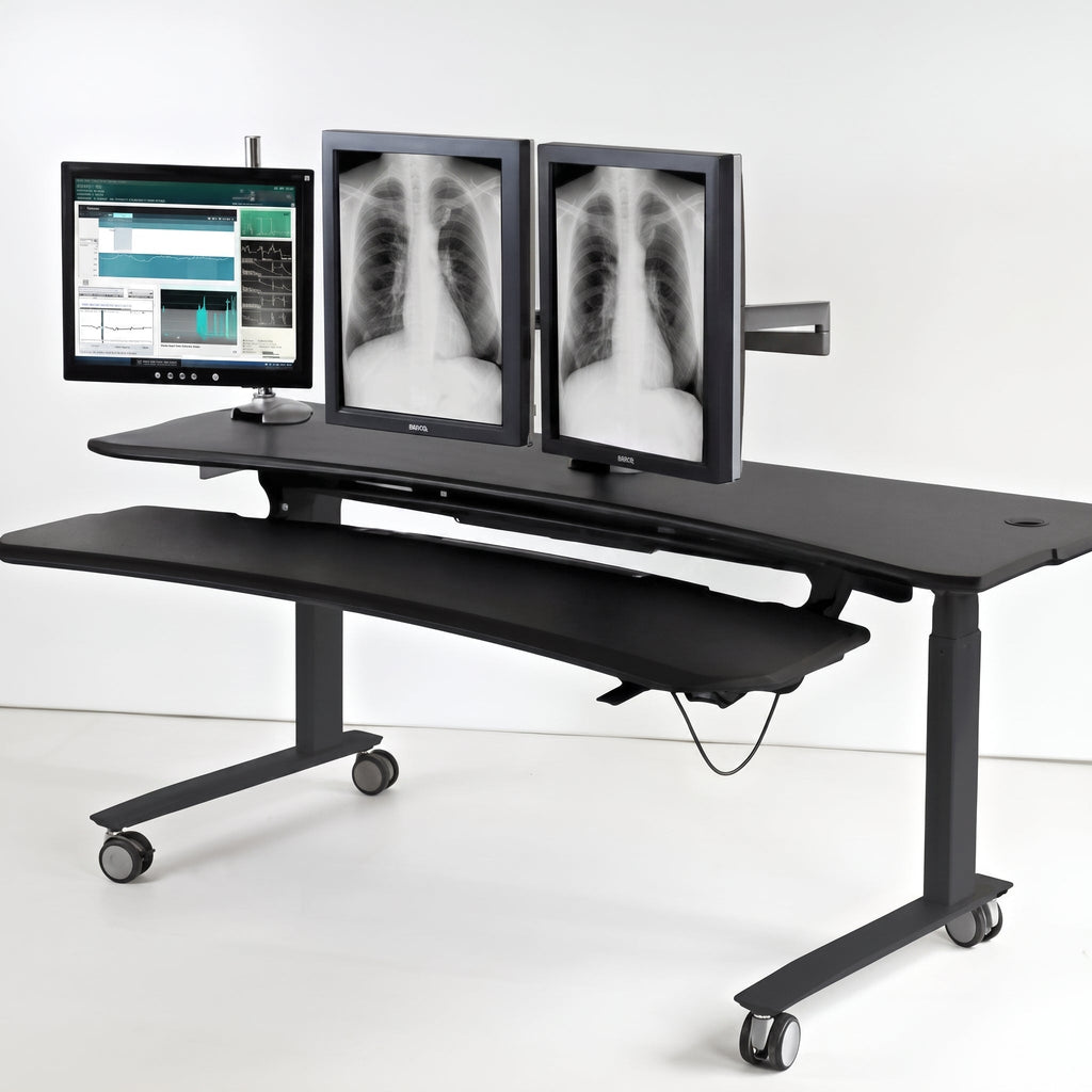 FLEXO Straight - Dual Surface 2 Leg Sit-Stand Workstation