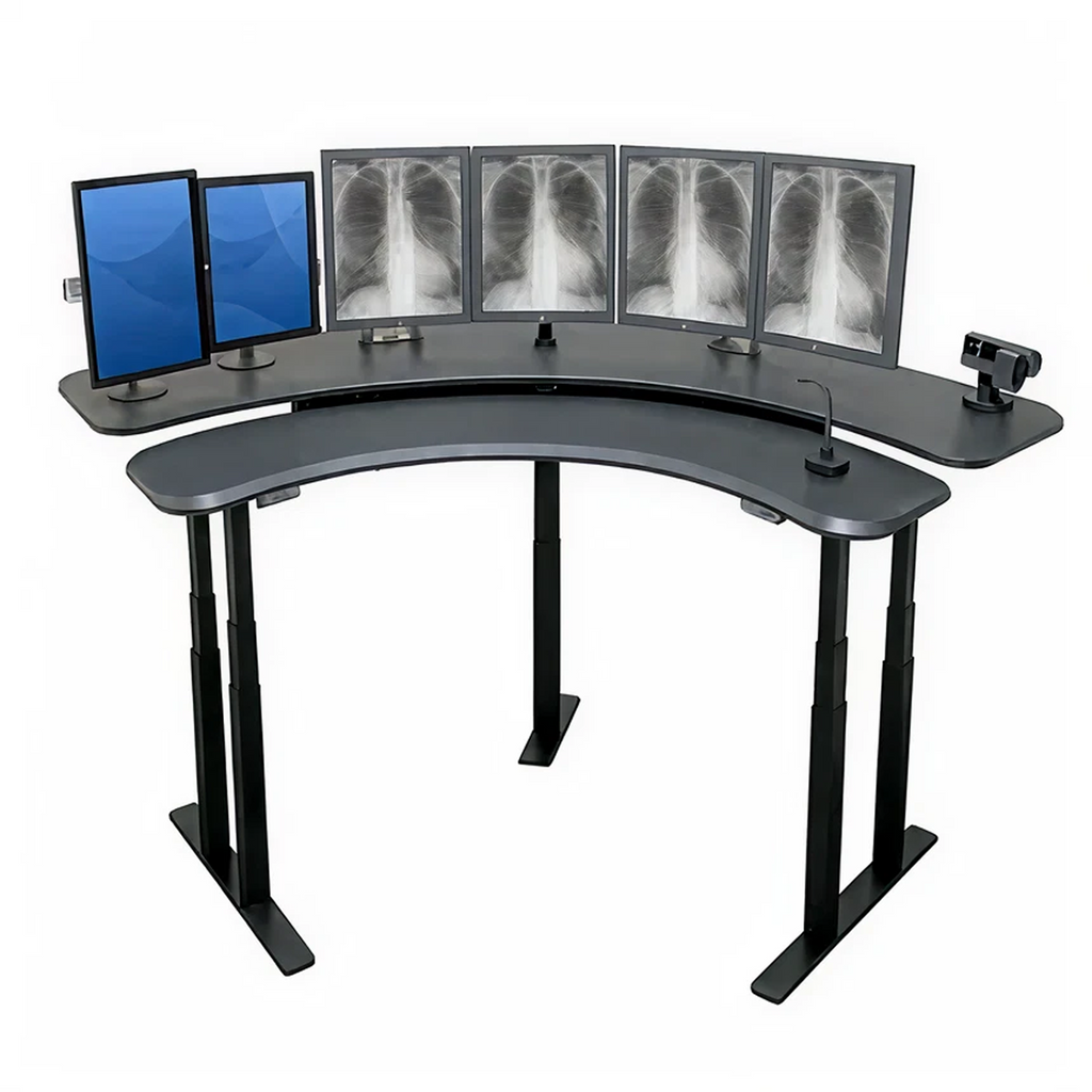 Pro SuperPlus - XL Dual Surface 4 Leg Sit-Stand Corner Workstation: 108x58