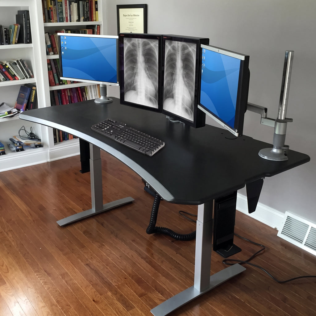 Level 2 Plus: Single Surface 2 Leg Sit-Stand Workstation