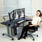 Level 2 Plus: Single Surface 2 Leg Sit-Stand Workstation