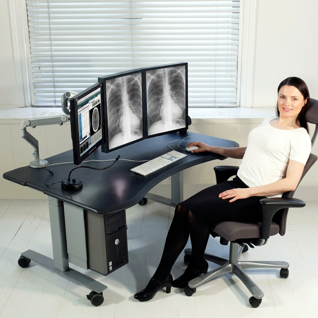 Level 2 Plus: Single Surface 2 Leg Sit-Stand Workstation