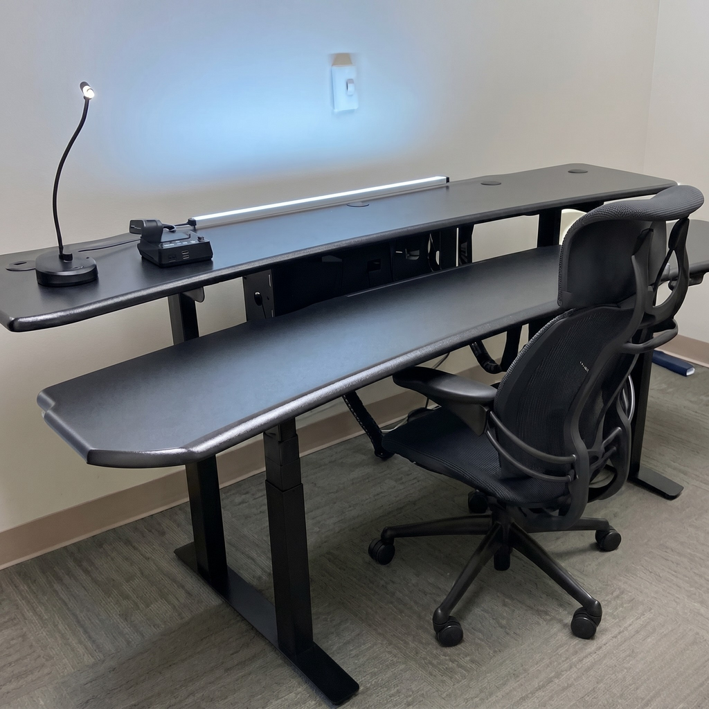 Level 3 Plus: Dual Surface 4 Leg Sit-Stand Workstation