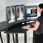 Personal Plus - Dual Surface 4 Leg Sit-Stand Corner Workstation: 74x44