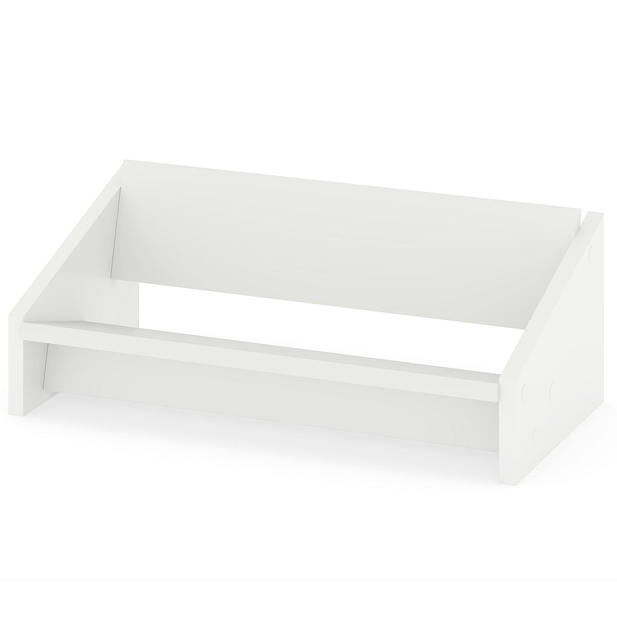 Wooden Tilting Bookcase Small Desktop Bookshelf Organizer for Magazines-White