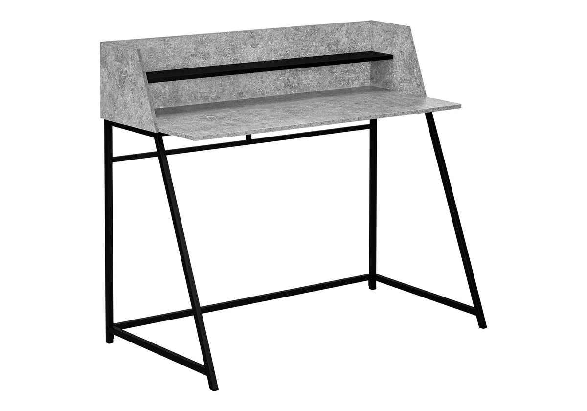Computer Desk For Home Office, Laptop, Storage Shelves, Marble Look Contemporary & Modern