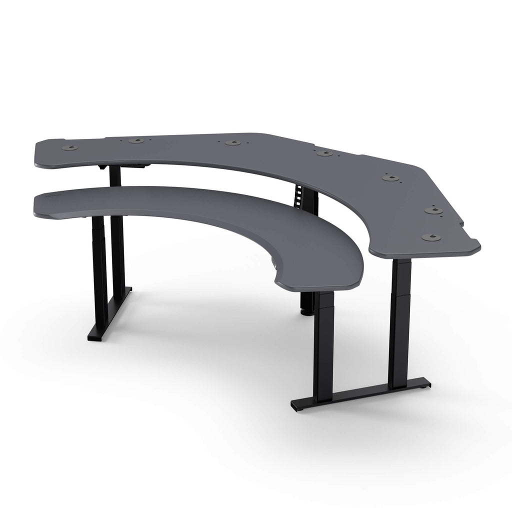 Pro SuperPlus - XL Dual Surface 4 Leg Sit-Stand Corner Workstation: 108x58