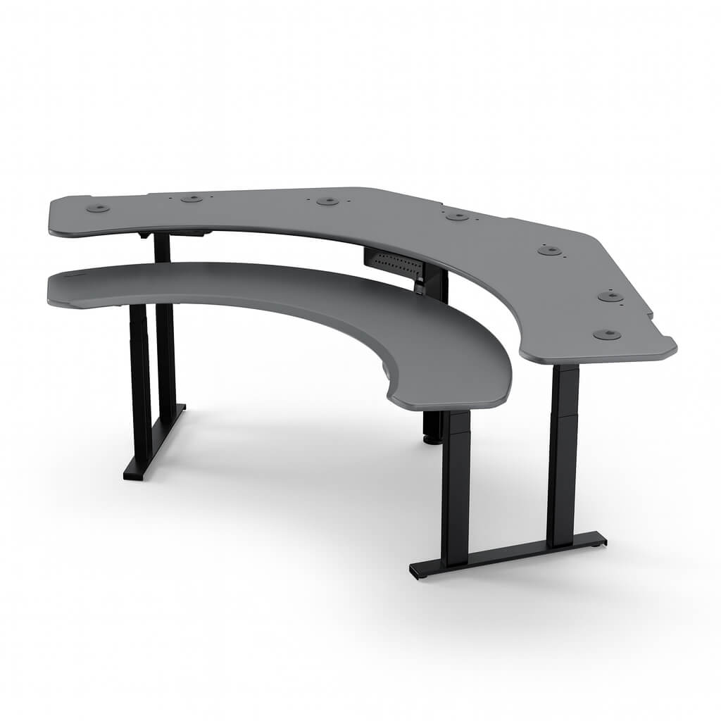 Pro SuperPlus - XL Dual Surface 4 Leg Sit-Stand Corner Workstation: 108x58