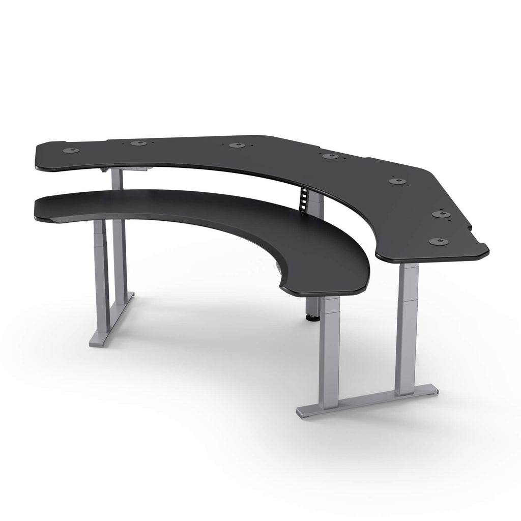 Pro SuperPlus - XL Dual Surface 4 Leg Sit-Stand Corner Workstation: 108x58