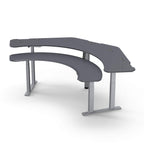 Pro SuperPlus - XL Dual Surface 4 Leg Sit-Stand Corner Workstation: 108x58