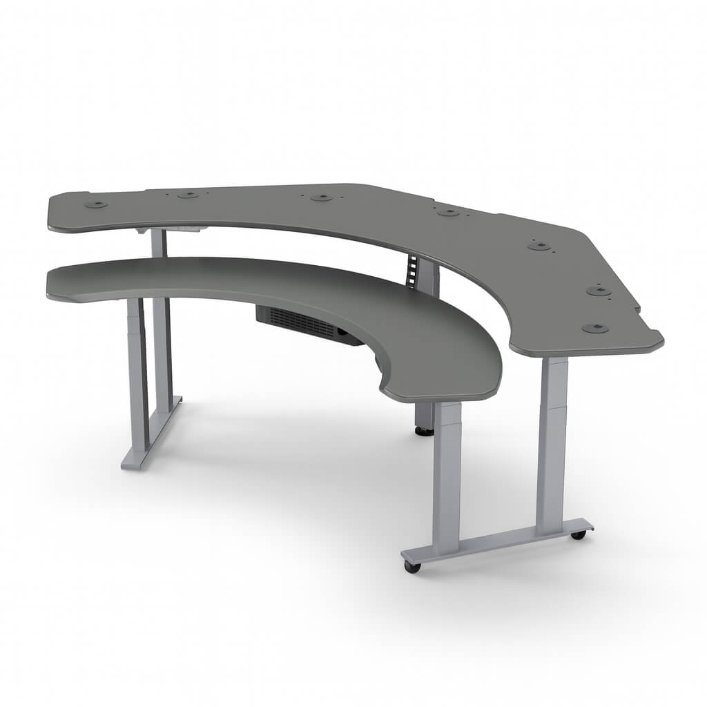 Pro SuperPlus - XL Dual Surface 4 Leg Sit-Stand Corner Workstation: 108x58