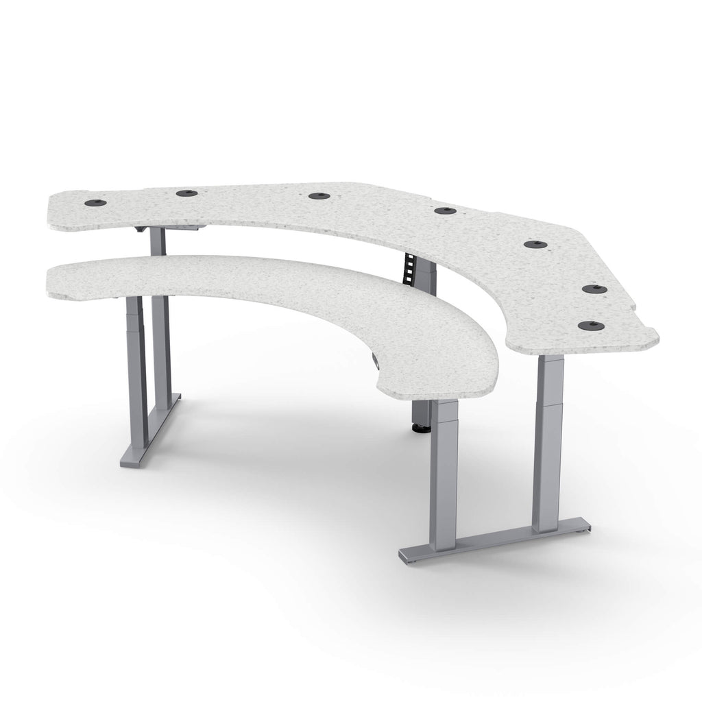 Pro SuperPlus - XL Dual Surface 4 Leg Sit-Stand Corner Workstation: 108x58