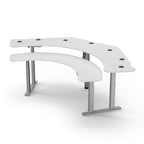 Pro SuperPlus - XL Dual Surface 4 Leg Sit-Stand Corner Workstation: 108x58