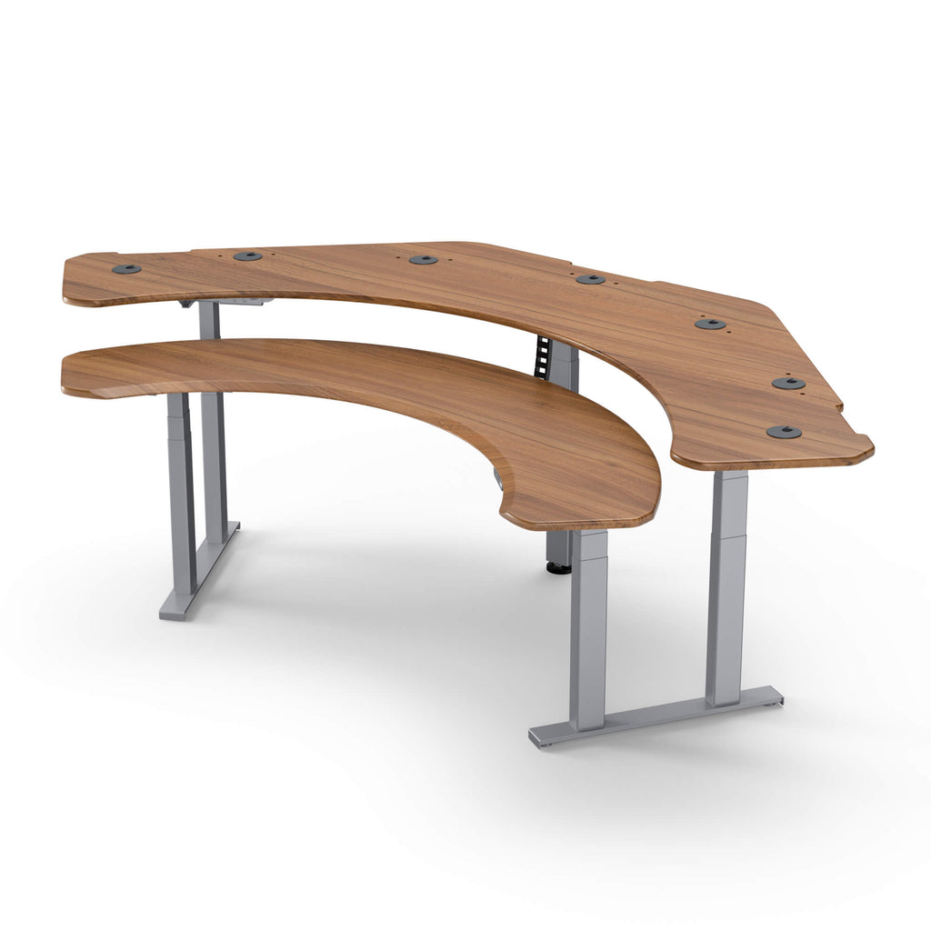 Pro SuperPlus - XL Dual Surface 4 Leg Sit-Stand Corner Workstation: 108x58