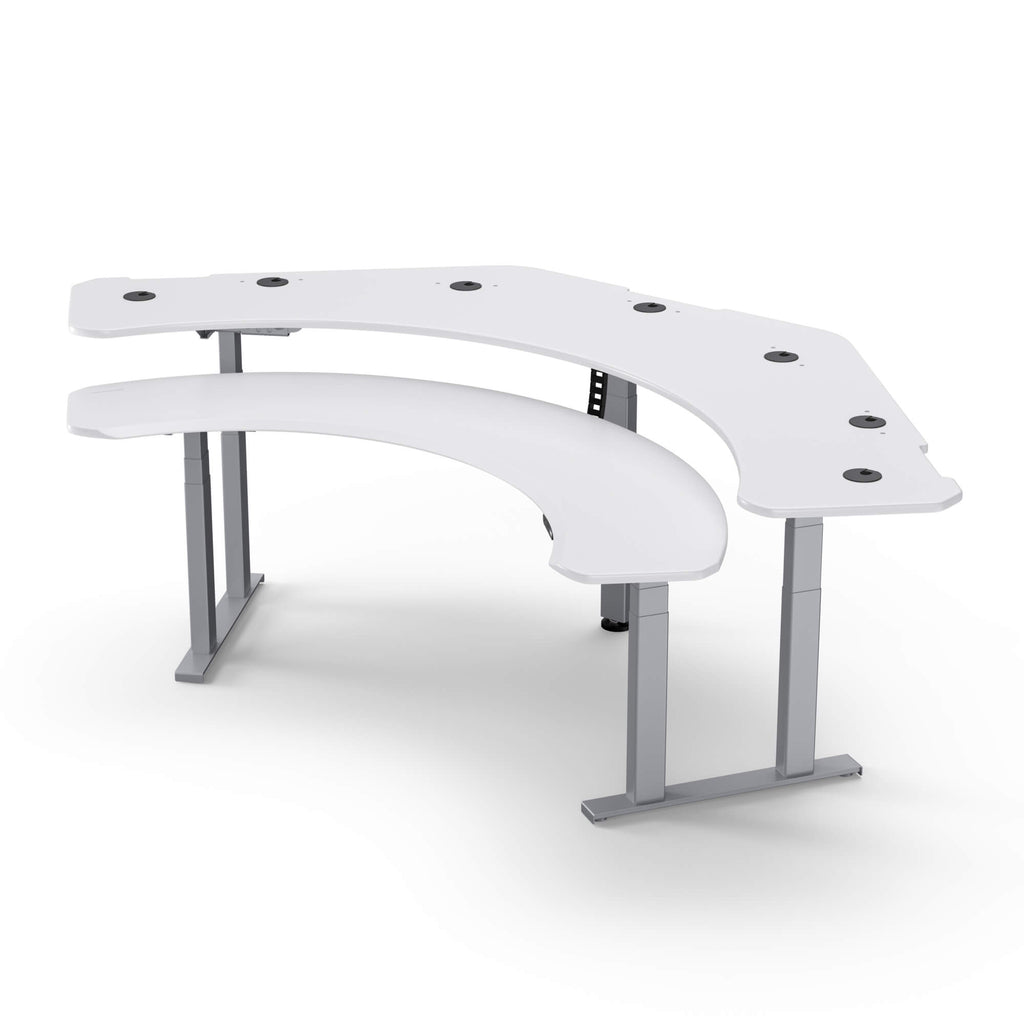 Pro SuperPlus - XL Dual Surface 4 Leg Sit-Stand Corner Workstation: 108x58