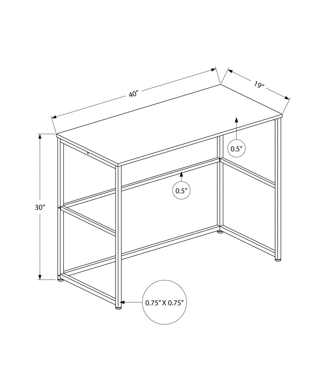 Computer Desk, Home Office, Laptop, Left Right Set-Up, Storage Drawers, Work, Contemporary, Modern