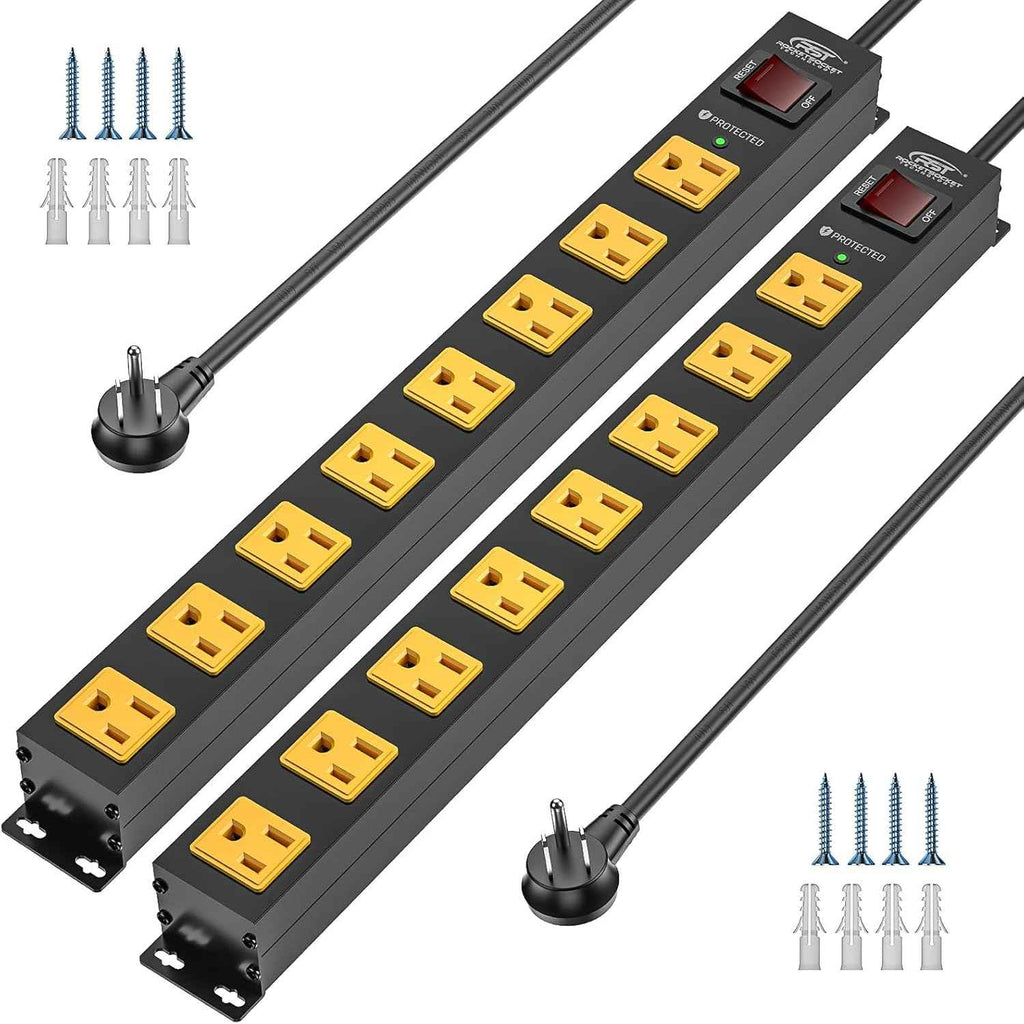 8 Outlet Power Strip 2-Pack | CRST Heavy-Duty Surge Protector