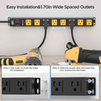 8 Outlet Power Strip 2-Pack | CRST Heavy-Duty Surge Protector